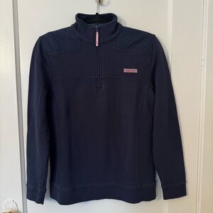 Vineyard Vines Navy Blue Shep Quarter-Zip Knit Shirt-Size S